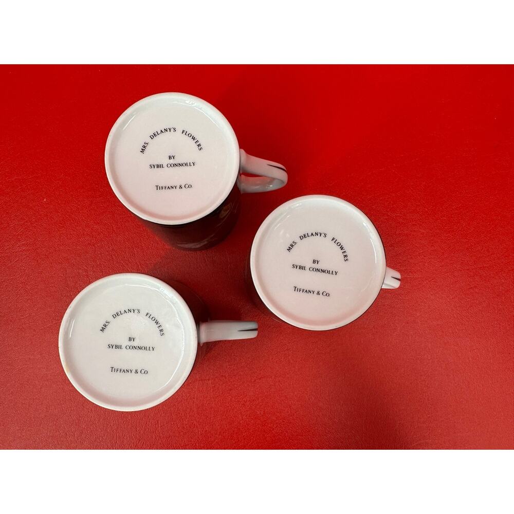 Tiffany & Co Mrs Delaneys Flowers By Sybil Connolly Floral Set Of Three Mugs - Picture 8 of 12